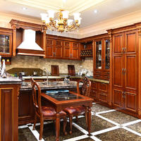 luxury modular artificial quartz solid wood kitchen cabinet furniture SDK04