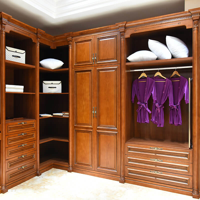 Foshan manufacture luxury solid wood bedroom joinery wardrobe SDW01