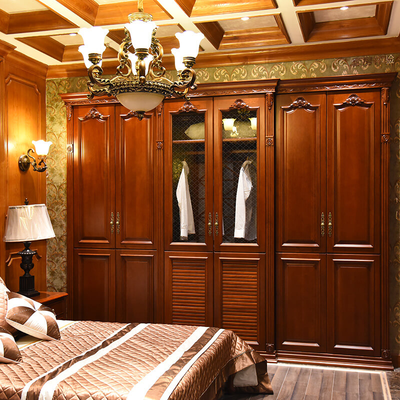 Foshan manufacture luxury solid wood bedroom joinery wardrobe SDW02