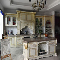 French Style Custom Design White Solid Wood Kitchen Cabinet SDK07